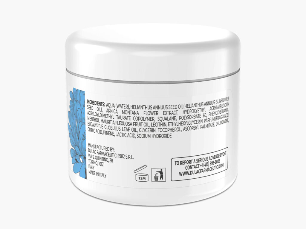 dulac arnica gel cream 8 fl oz back