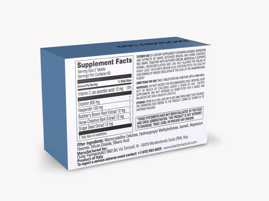 dulac diosmin 500 120 tablets amazon back